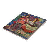 Mona Lisa Romantisch Grappig Kleurrijk Kunstwerk Tegeltje (Zijkant)