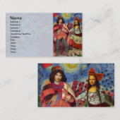Mona Lisa Romantisch Grappig Kleurrijk Kunstwerk Visitekaartje (Voorkant / Achterkant)