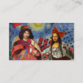 Mona Lisa Romantisch Grappig Kleurrijk Kunstwerk Visitekaartje (Achterkant)