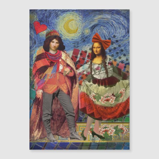 Mona Lisa Romantische Grappige Kleurrijke Kunst (Voorkant)