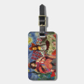 Mona Lisa Romantische Grappige Kleurrijke Kunst Bagagelabel (Voorkant verticaal)