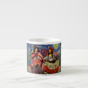 Mona Lisa Romantische Grappige Kleurrijke Kunst Espresso Kop