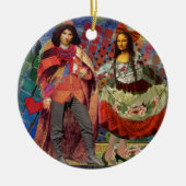Mona Lisa Romantische Grappige Kleurrijke Kunst Keramisch Ornament (Voorkant)