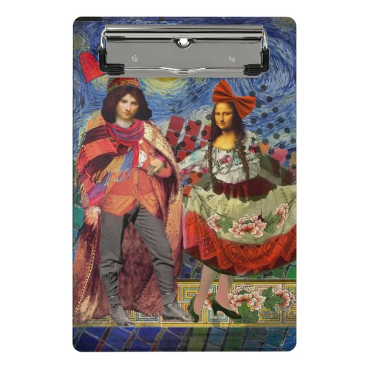 Mona Lisa Romantische Grappige Kleurrijke Kunst Mini Klembord (Voorkant)