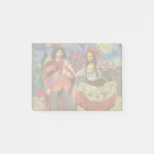 Mona Lisa Romantische Grappige Kleurrijke Kunst Post-it® Notes (Voorkant)
