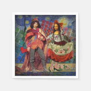 Mona Lisa Romantische Grappige Kleurrijke Kunst Servet