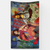 Mona Lisa Romantische Grappige Kleurrijke Kunst Spandoek (Verticaal)