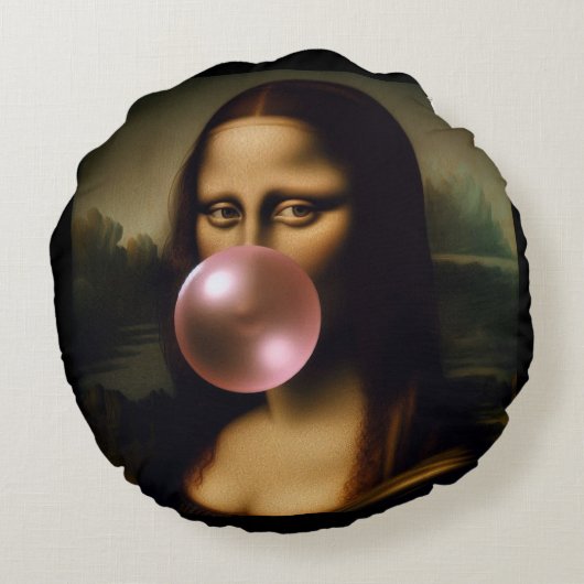 Mona Lisa Rond Kussen (Achterkant)