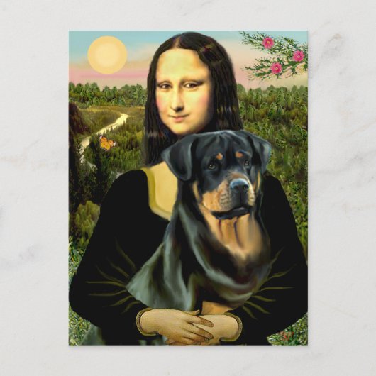 Mona Lisa - Rottweiler (#3) Briefkaart (Voorkant)