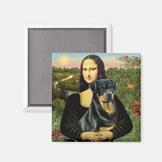 Mona Lisa - Rottweiler (#3) Magneet (Voorkant / Achterkant)