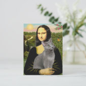 Mona Lisa - Russische blauwe kat Briefkaart (Staand voorkant)