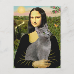 Mona Lisa - Russische blauwe kat Briefkaart