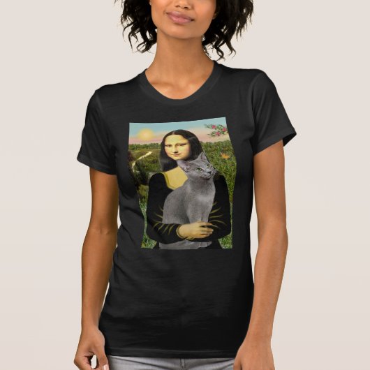 Mona Lisa - Russische Blauwe kat T-shirt (Voorkant)