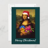 Mona Lisa Santa Claus Feestdagenkaart (Voorkant / Achterkant)
