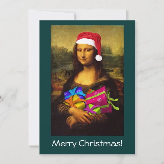 Mona Lisa Santa Claus Kaart (Voorkant)