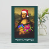 Mona Lisa Santa Claus Kaart (Staand voorkant)
