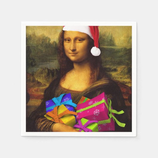 Mona Lisa Santa Claus Servetten (Voorkant)
