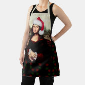 Mona Lisa Santa Hat Christmas Schort (Insitu)