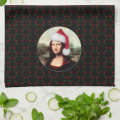 Mona Lisa Santa Hat Christmas Theedoek (Gevouwen)