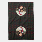Mona Lisa Santa Hat Christmas Theedoek (Verticaal)