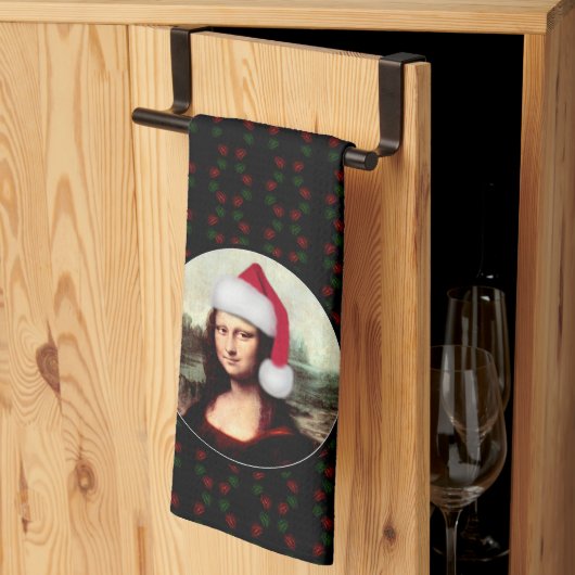 Mona Lisa Santa Hat Christmas Theedoek (Derde Gevouwen)