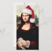 Mona Lisa Santa Hat Kerstmis Feestdagenkaart (Voorkant)
