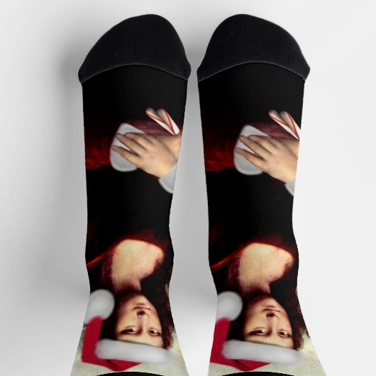 Mona Lisa Santa Hat Kerstmis Sokken (Top)