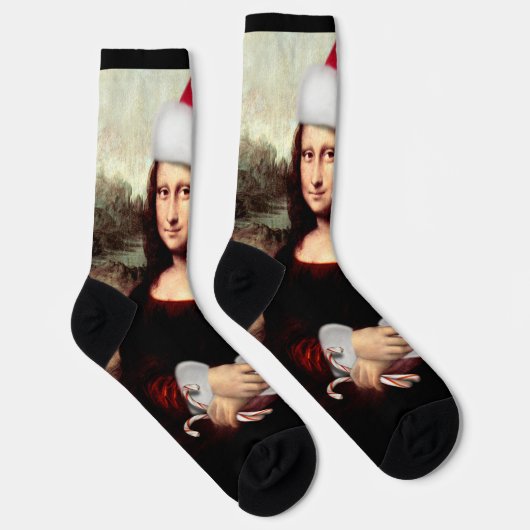 Mona Lisa Santa Hat Kerstmis Sokken (Rechts)