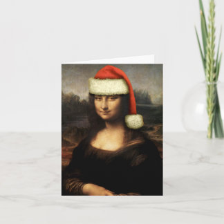 Mona Lisa Santa Note Card Feestdagen Kaart