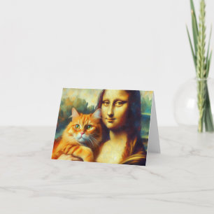 Mona Lisa schilderij La Gioconda met Cat Kaart