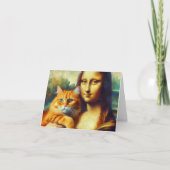 Mona Lisa schilderij La Gioconda met Cat Kaart (Voorkant)