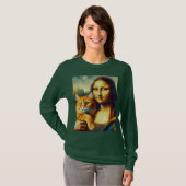 Mona Lisa schilderij La Gioconda met Cat T-shirt (Voorkant volledig)