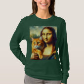 Mona Lisa schilderij La Gioconda met Cat T-shirt (Voorkant)