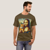 Mona Lisa schilderij La Gioconda met Cat T-shirt (Voorkant volledig)