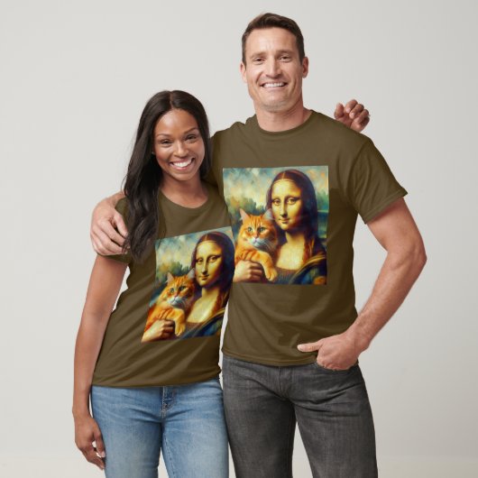 Mona Lisa schilderij La Gioconda met Cat T-shirt (Unisex)