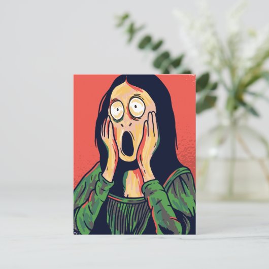 Mona Lisa Scream Briefkaart (Staand voorkant)