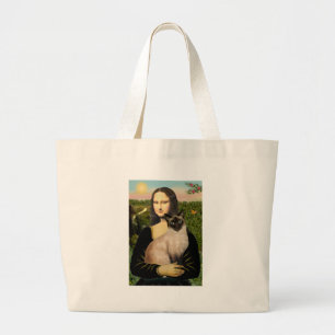 Mona Lisa - Seal Point Siamese cat Grote Tote Bag