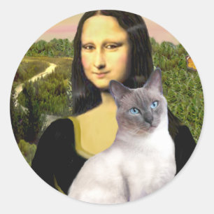 Mona Lisa - Siamese 24 (blauw punt) Ronde Sticker
