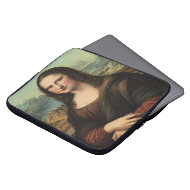 Mona Lisa Smile Neopree-laptophoes Laptop Sleeve (Voorkant top)