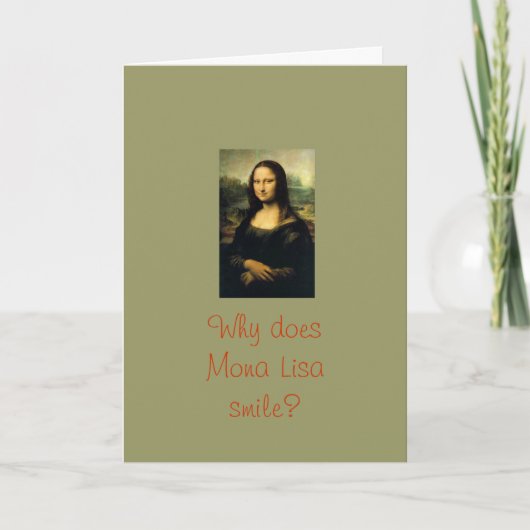 Mona Lisa Smiles Feestdagen Kaart (Voorkant)