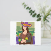 Mona Lisa Sombrero Briefkaart (Staand voorkant)