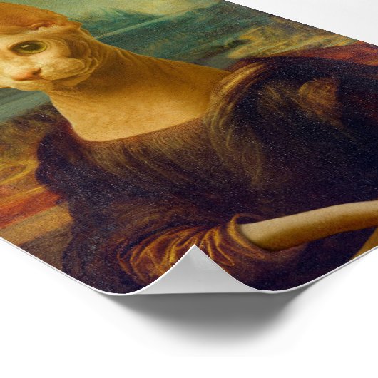 Mona Lisa Sphynx Cat Poster (Hoek)