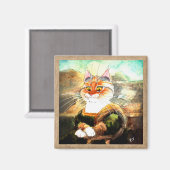 Mona Lisa spoof kattenmagneet Magneet (Voorkant / Achterkant)