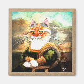 Mona Lisa spoof kattenmagneet Magneet (Voorkant)