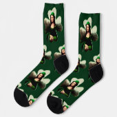 Mona Lisa St. Patrick's Day Clover Sokken (Links)