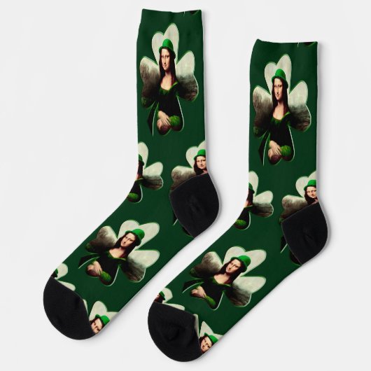Mona Lisa St. Patrick's Day Clover Sokken (Links)