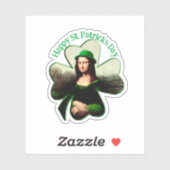 Mona Lisa St. Patrick's Day Clover Sticker (Vel)