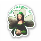 Mona Lisa St. Patrick's Day Clover Sticker (Voorkant)