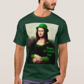Mona Lisa St. Patrick's Day Clover T-shirt (Voorkant)