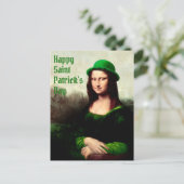 Mona Lisa St. Patrick's Day Klaver Briefkaart (Staand voorkant)